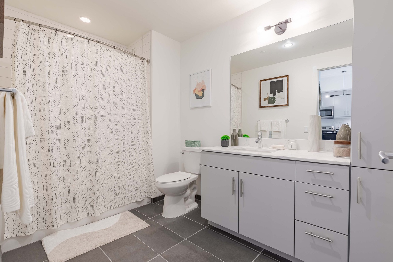 Bathroom in one of The Carson luxury apartments in Philadelphia, PA