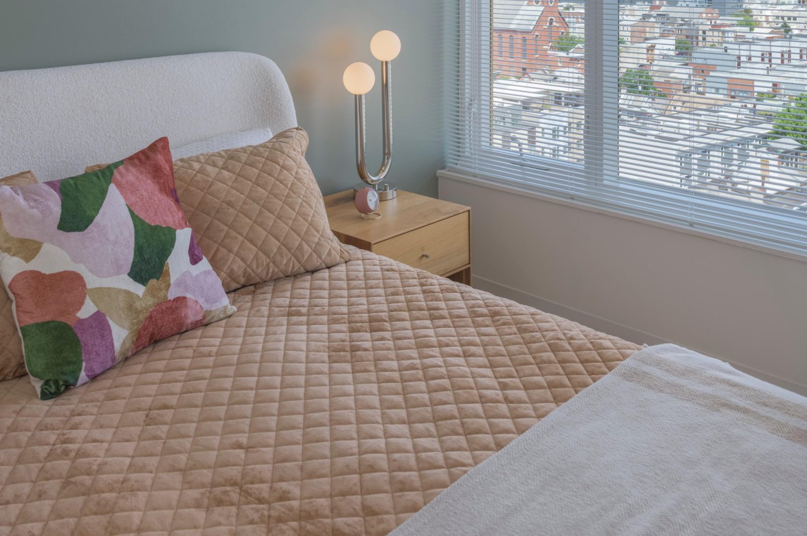 Bedroom with city view.